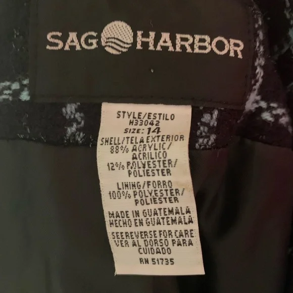 Sag Harbor Size 16 Teal blue & black plaid blazer with sparkle. Gently worn. - Picture 9 of 14